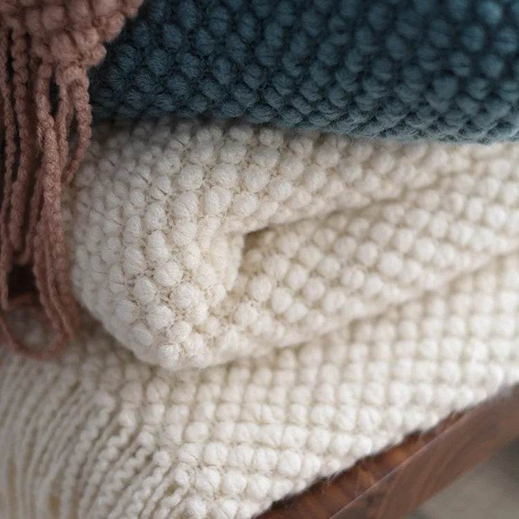 Maliben Cream White Blanket