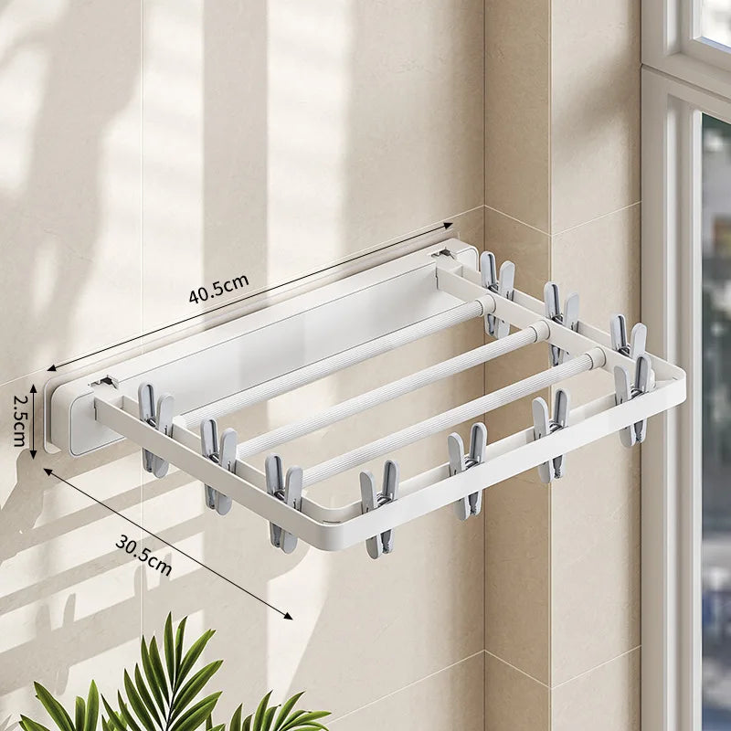 Maliben | Wall-Mounted Folding Dryer Aerofold | Space-Saving Clothes Dryer & Towel Holder | Windproof & Load-Bearing | Foldable