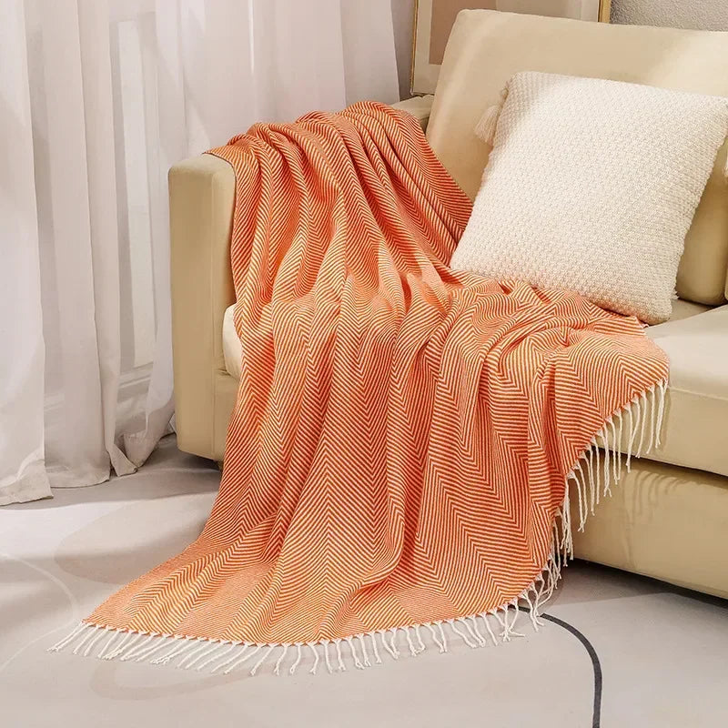 Maliben | Nordic Stripe Throw Sofa Blanket