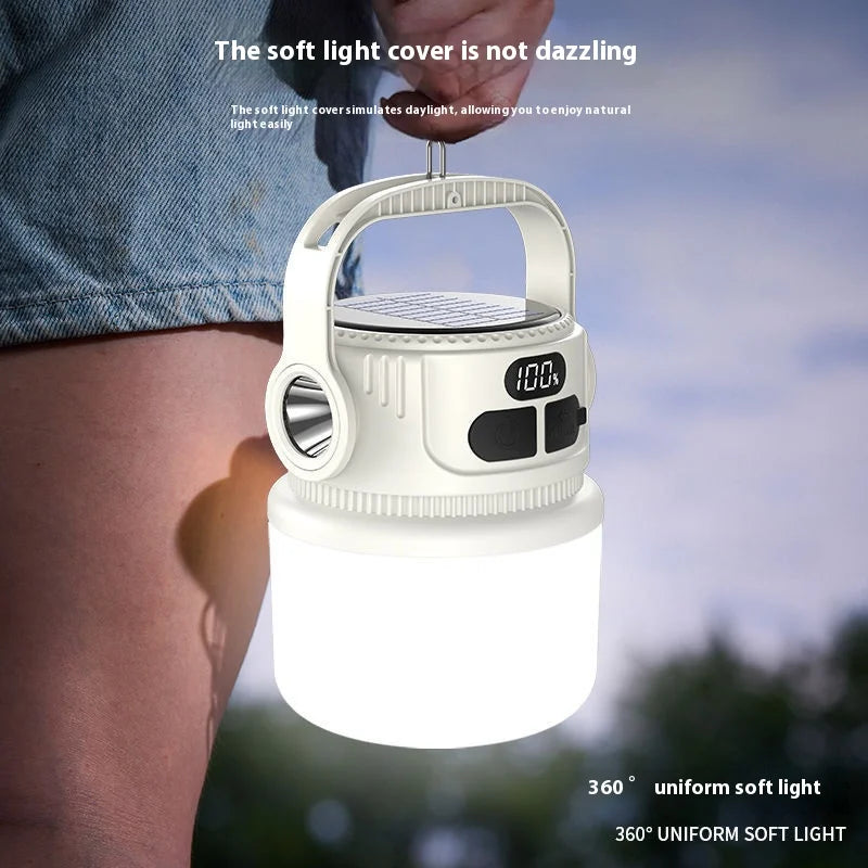 Maliben | Luminatra Solar Led Camping Lamp | Rechargeable & Waterproof | 6 Light Modes | For Outdoor, Emergencies & Travel