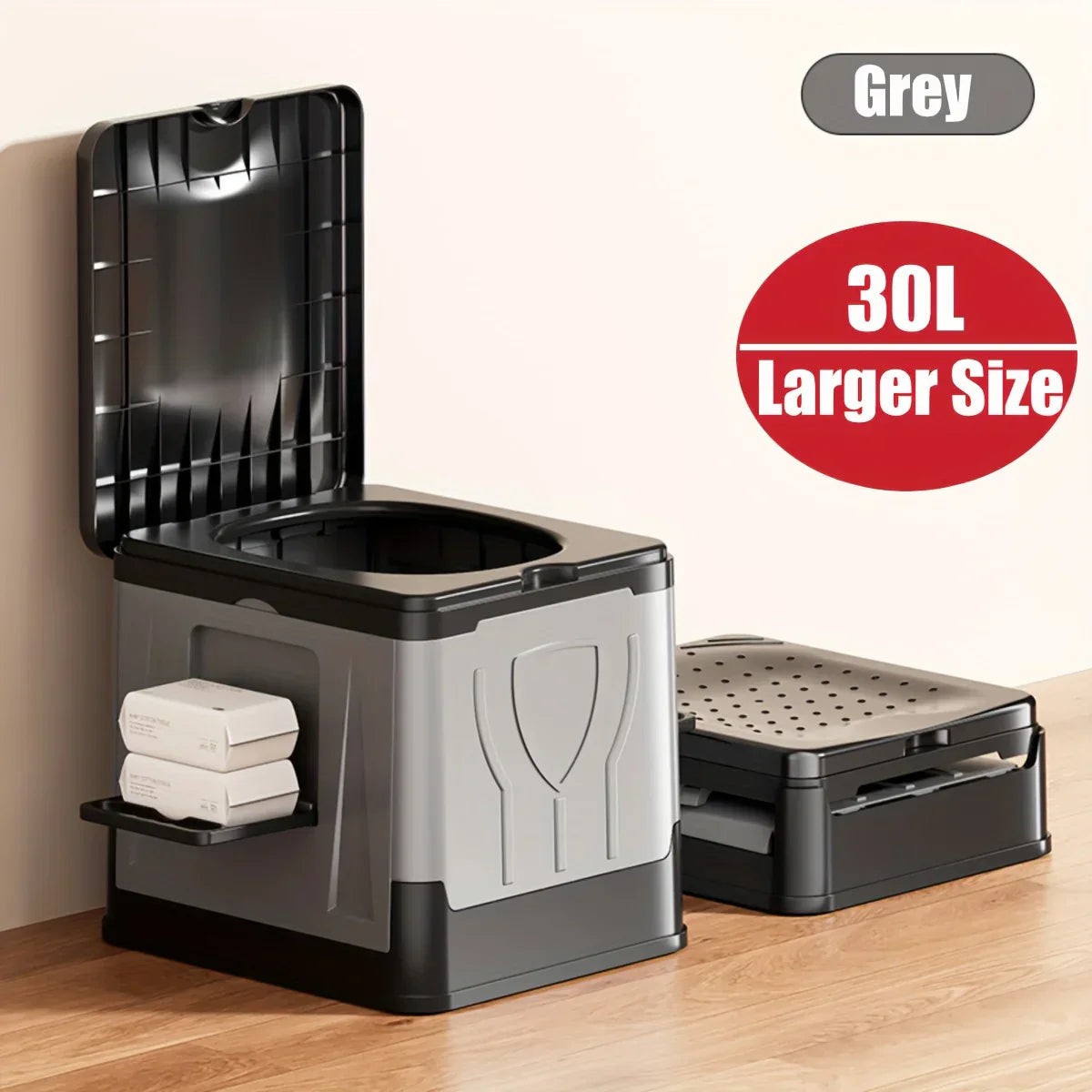 Maliben | Foldable Camping Toilet Camploo Xl | Portable With Lid | Extra Large & Sturdy | For Outdoor, Travel & Boat