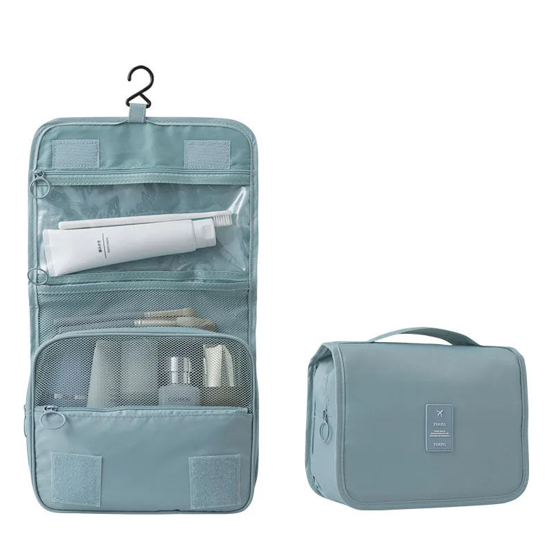 Maliben | Hanging Travel Toiletry Bag With 6 Pockets And Moisture Compartment Water Resistant Polyester