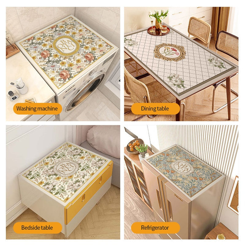 Maliben | Retro Floral Washing Machine Cover Drainer Mat