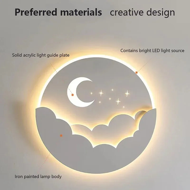 Maliben | Magical Led Wall Lamp With Moon And Stars │ Create An EnchantIng Atmosphere in Your Room