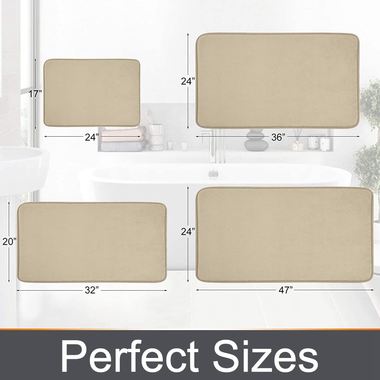 Maliben | Quick Absorbent Anti Slip Memory Foam Bath Mat