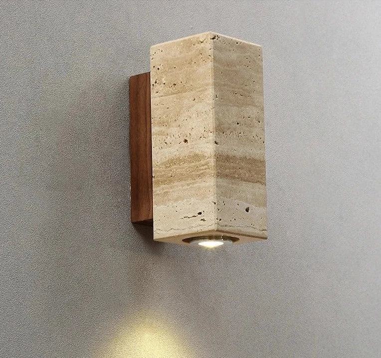 Maliben | Modern Natural Led Wall Lamp Made Of Travertine