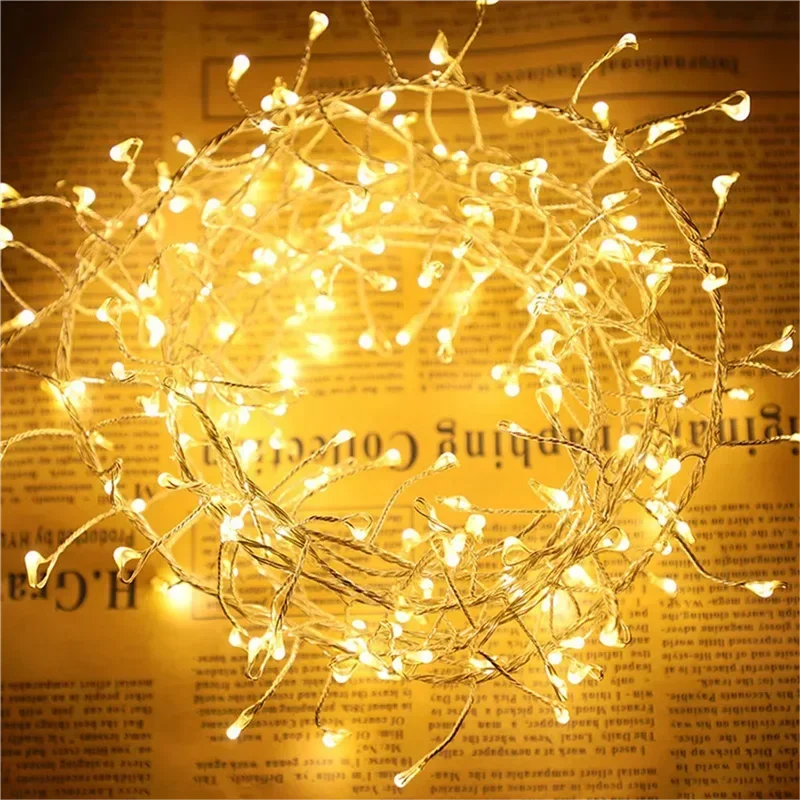Maliben | Cluster Led String Lights LuMistra | Warm White & Cool White | 36 m Silver Wire | Waterproof Ip44 | For Christmas, Wedding & Party