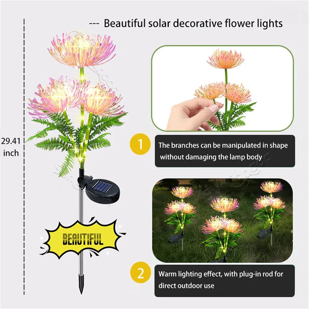 Maliben | Soft Pink Glow Solar Led Flower Garden Light