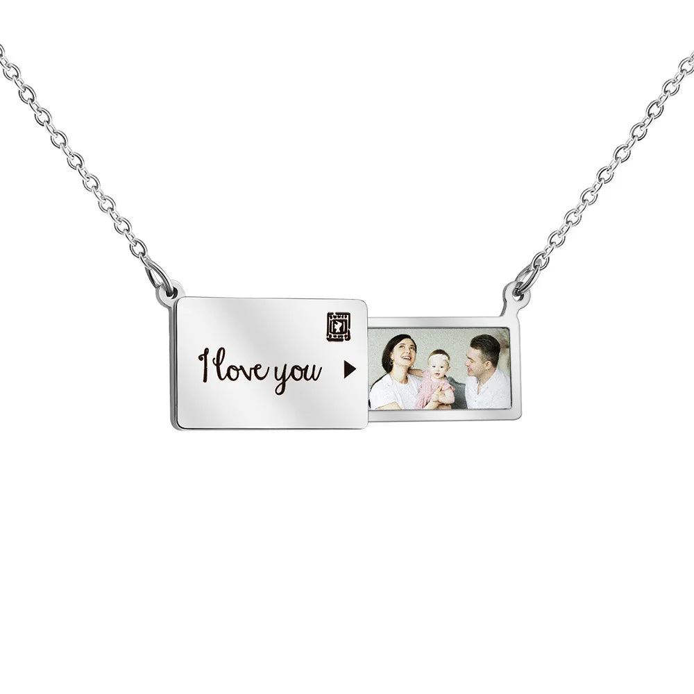 Maliben | Personalized Custom Photo Envelope Necklace