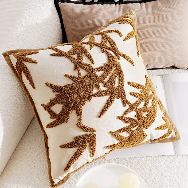 Maliben | Luxury Embroidered Decorative Cushion With Horse Print For Sofa And Living Room