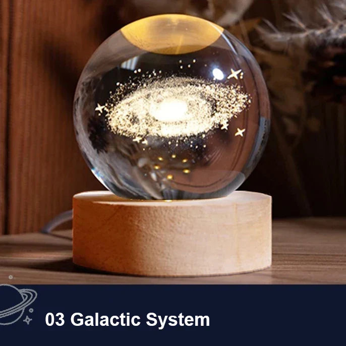 Maliben | Astranova Galaxy Night Light | Led Crystal Ball With Milky Way Design | Warm White Light | Creative Gift For Kids & Adults