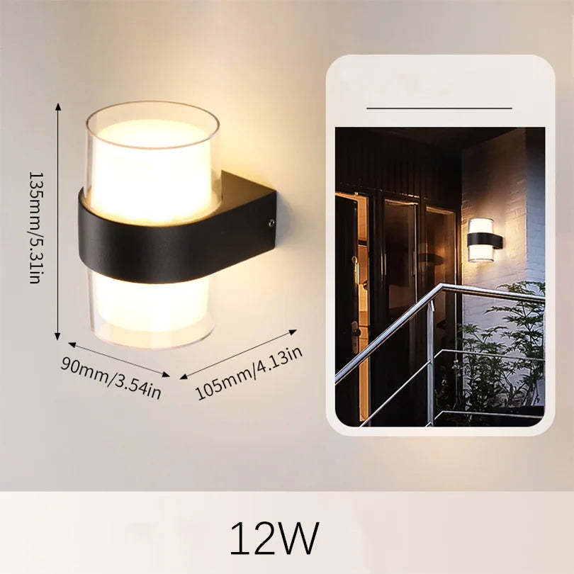 Maliben | Led Outdoor Wall Light Aurobeam | Ip66 Waterproof | Motion Sensor & Twilight Sensor | 6w / 12w