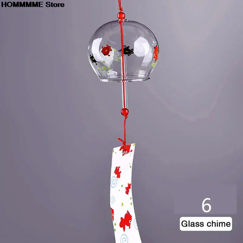 Maliben | Glass Wind Chime Hanabira | Japanese Style | Clear Sound & Decorative Pendant | Handmade