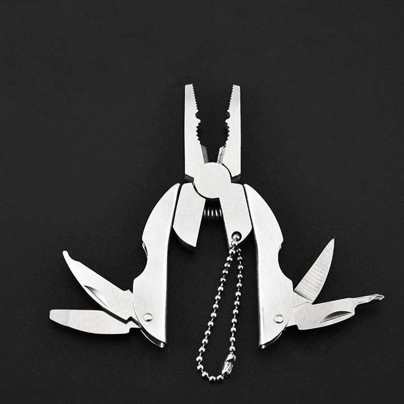 Maliben | Mini-Multitool Trekmate | Folding Pliers With Knife | Keychain Format | Outdoor & Camping