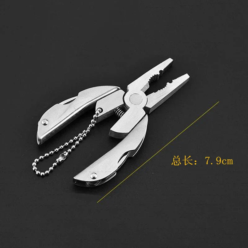 Maliben | Mini-Multitool Trekmate | Folding Pliers With Knife | Keychain Format | Outdoor & Camping
