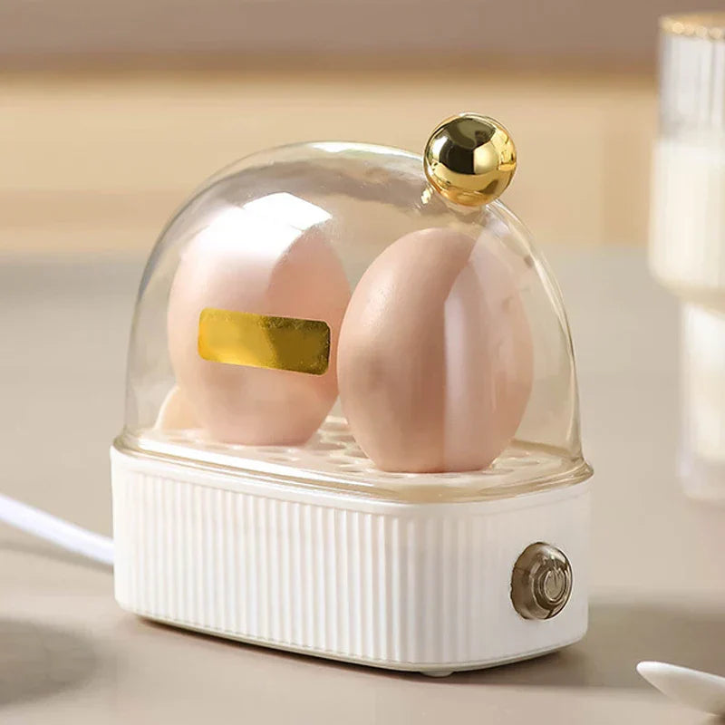 Maliben | 120W 220V Electric Egg Cooker & Egg Poacher - Automatic Mini Breakfast Machine for 2 Eggs, Portable Steamer