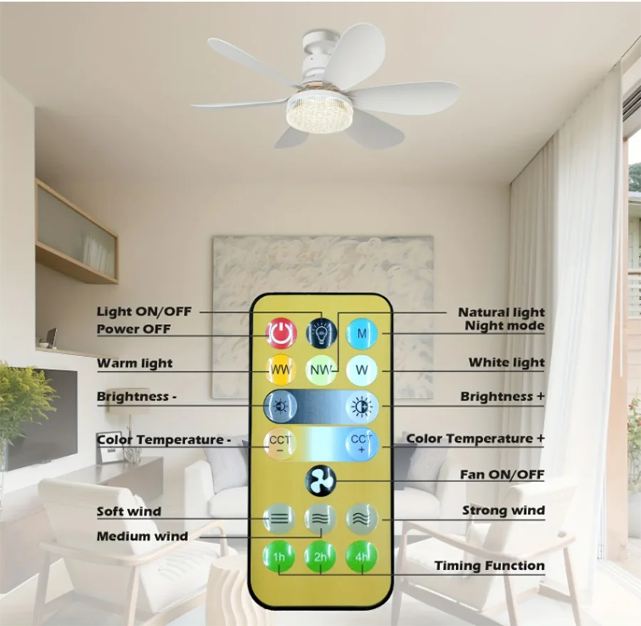 Maliben | Elegant Flower Energy Saving Rc Ceiling Fan Lamp