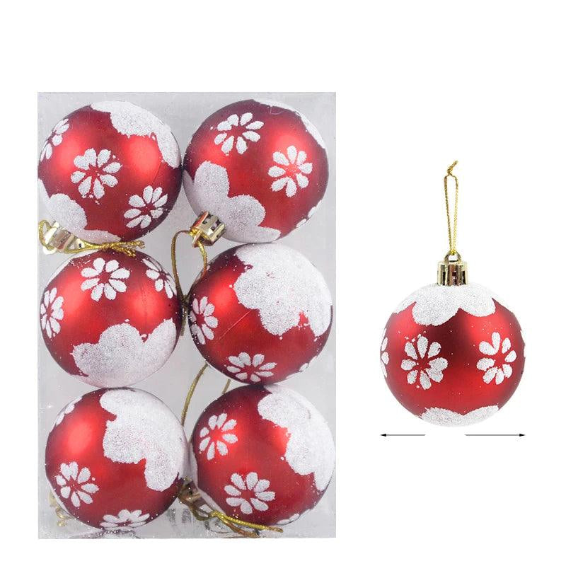 Maliben | Glass Christmas Ornaments Pattern Set Of 6 Balls For The Tree