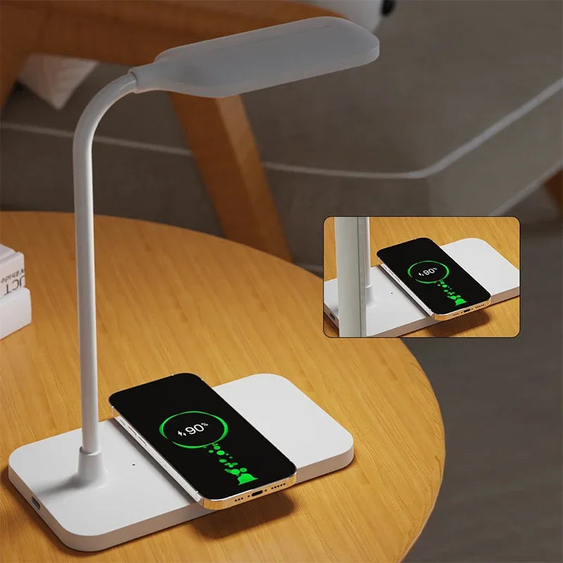 Maliben | Velura Lightdock Led Desk Lamp | With Wireless Charger & Usb Port | Touch Dimming & Eye-Friendly | Modern
