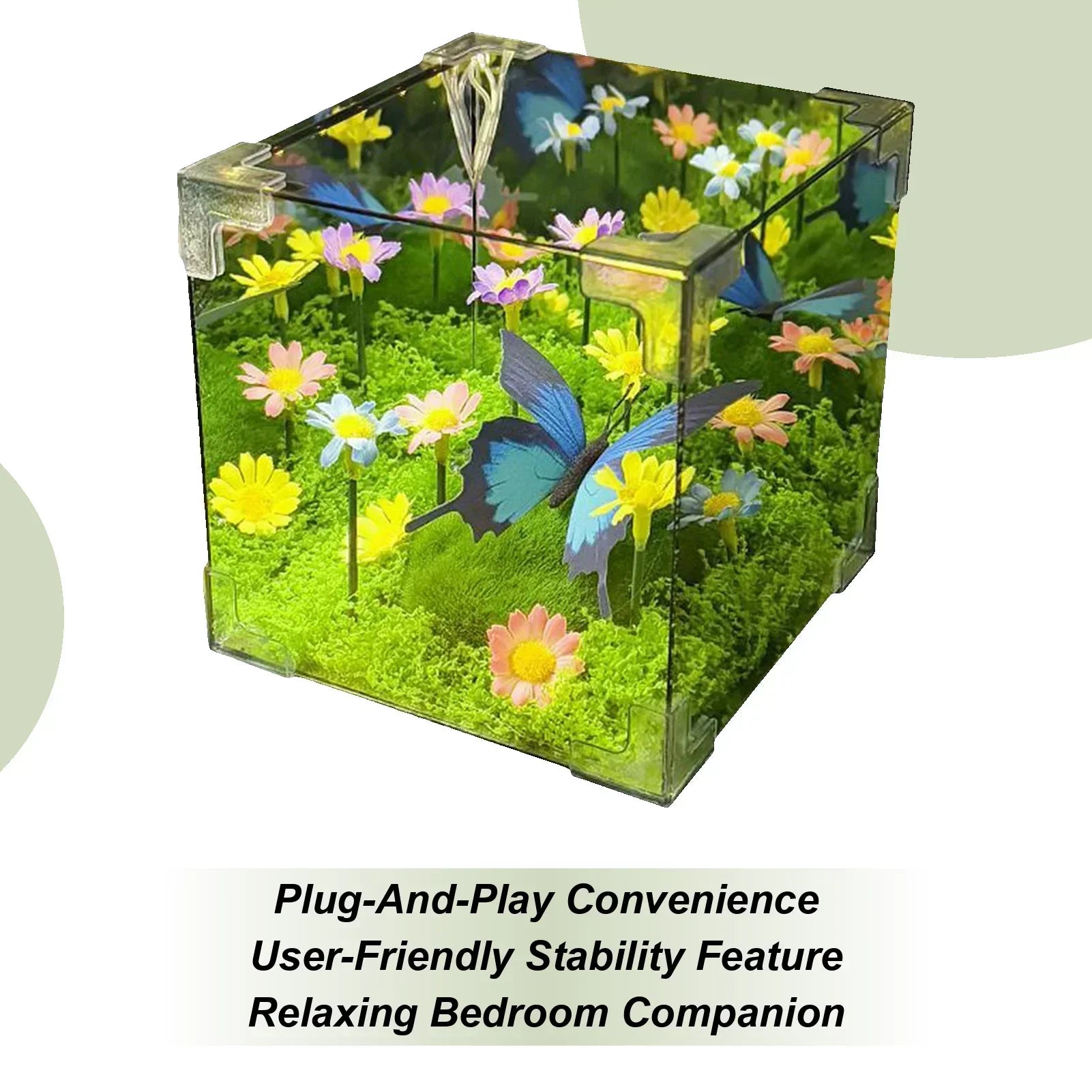 Maliben | Led Butterfly Garden Cube Night Light Decor