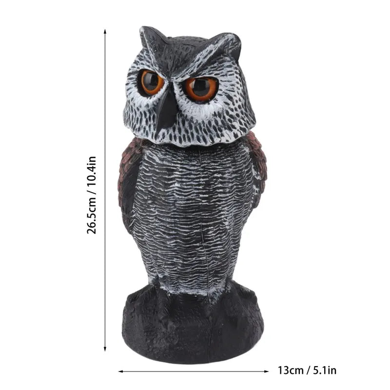 Maliben | Bird Deterrent Owl Skyguard | Head NoddIng in The Wind | Realistic Design | For Garden & Balcony