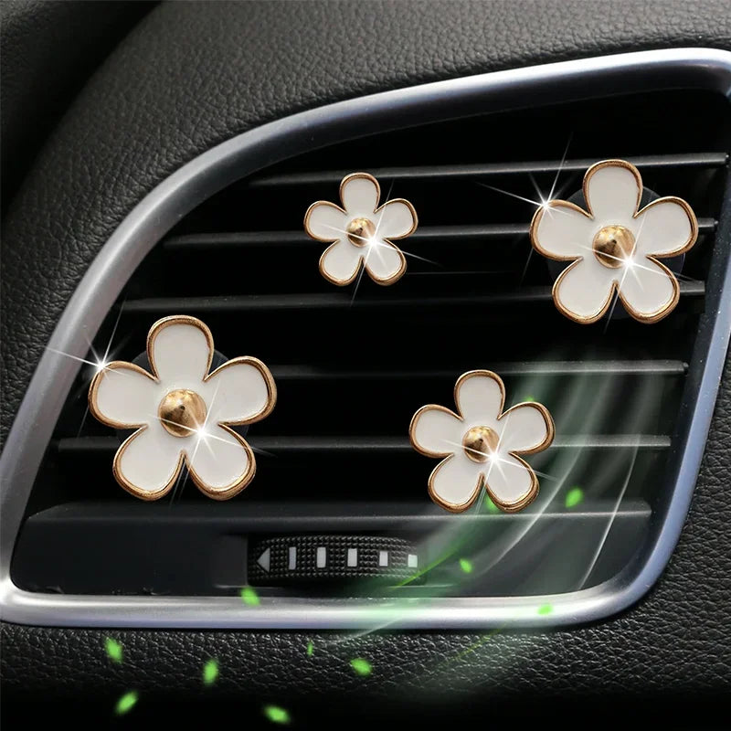 Maliben | Floradrive Scent Clips | Flower Air Fresheners For Car | Set Of 4 | Decorative Aromatherapy For Vent Slots