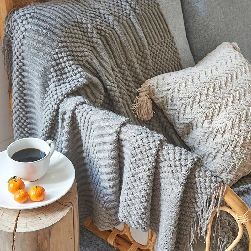Maliben Nordic Style Dick Knitted Blanket