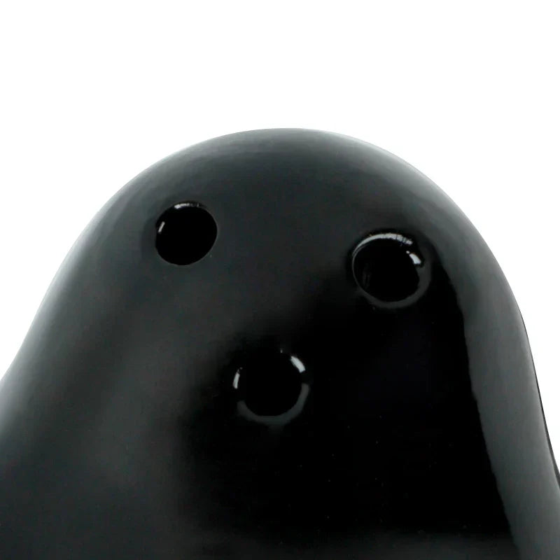 Maliben | Cute Embracing Ghosts Black and White Ceramic Salt and Pepper Mill