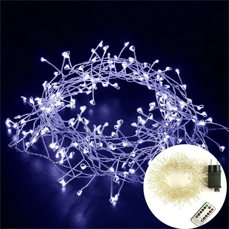 Maliben | Cluster Led String Lights LuMistra | Warm White & Cool White | 36 m Silver Wire | Waterproof Ip44 | For Christmas, Wedding & Party