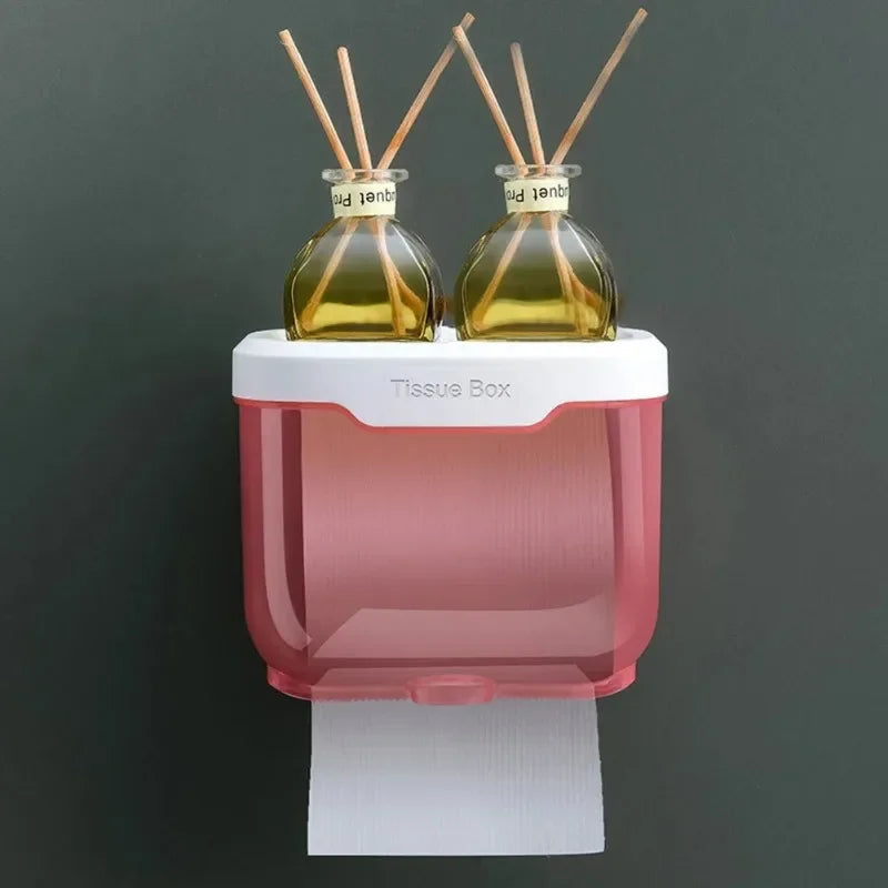 Maliben | Wall-Mounted Toilet Paper Holder | With Shelf & Waterproof Box | Modern & Space-Saving