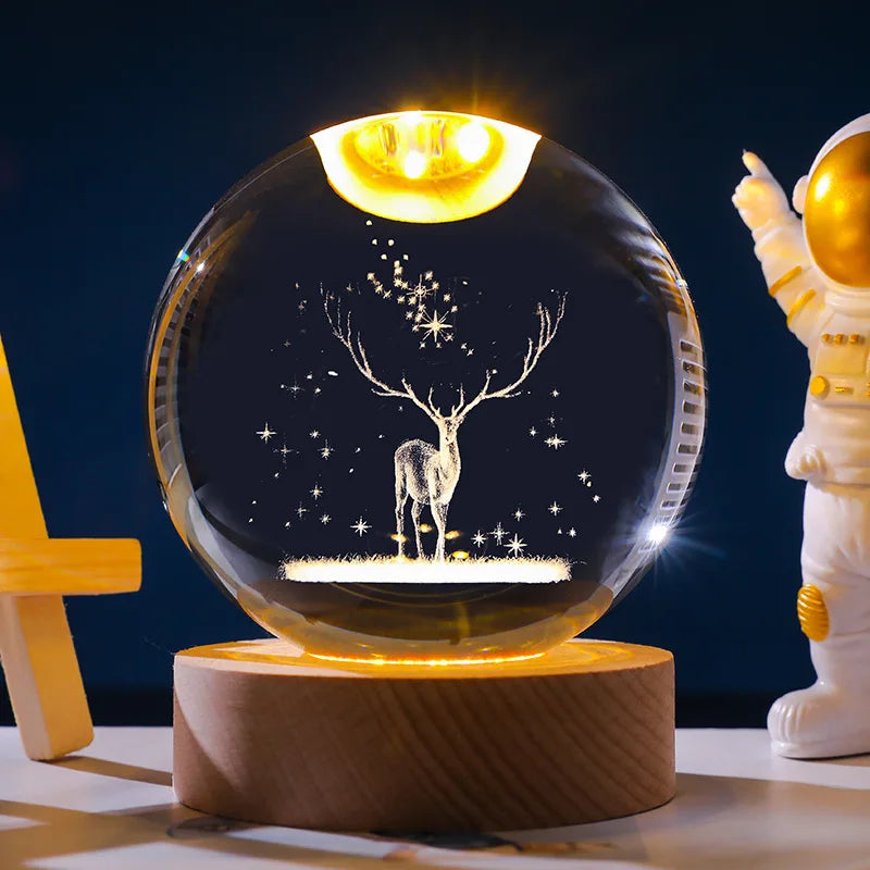 Maliben | Astranova Galaxy Night Light | Led Crystal Ball With Milky Way Design | Warm White Light | Creative Gift For Kids & Adults