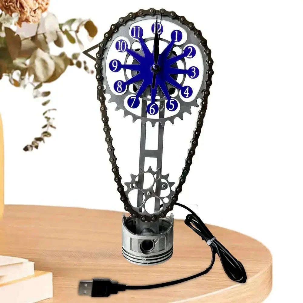 Maliben | Watch chain with movement - Silent rotating table clock