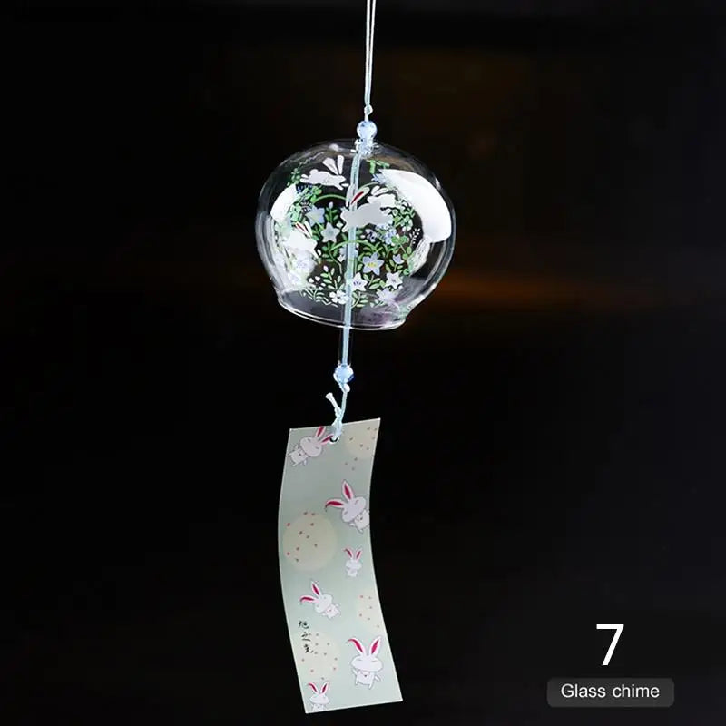 Maliben | Yumeko Glass Wind Chime | Japanese Style | Handcrafted | Clear Sound | Decorative Pendant