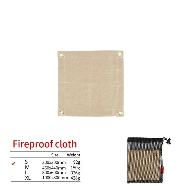 Maliben | Campvita Fire Protection Camping Mat | Heat Resistant & Fireproof | Ideal For Grill & Campfire | Fiberglass Beige