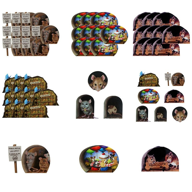 Maliben | 3d Mouse Hole Funny Wall Stickers