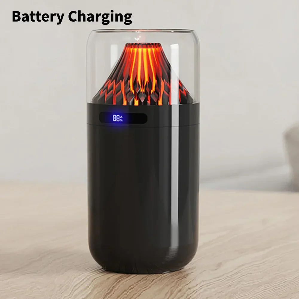 Maliben | Volcano Flame Led Aromatherapy Essential Oil Mist Diffuser