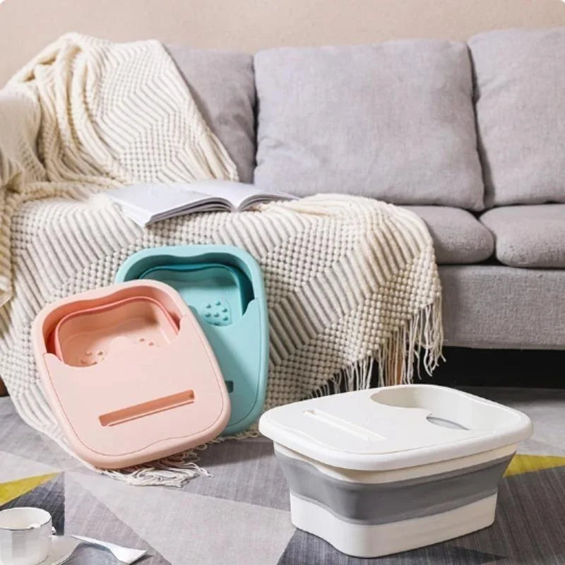 Maliben | Solevia Foldable Foot BAth With Massage Function | Space-Saving & Sturdy | For Foot Care, Pedicure & Relaxation at Home