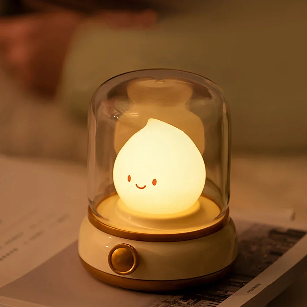 Maliben | Lumiflame Led Night Light | Retro Oil Design | Usb Rechargeable | Warm Mood Light