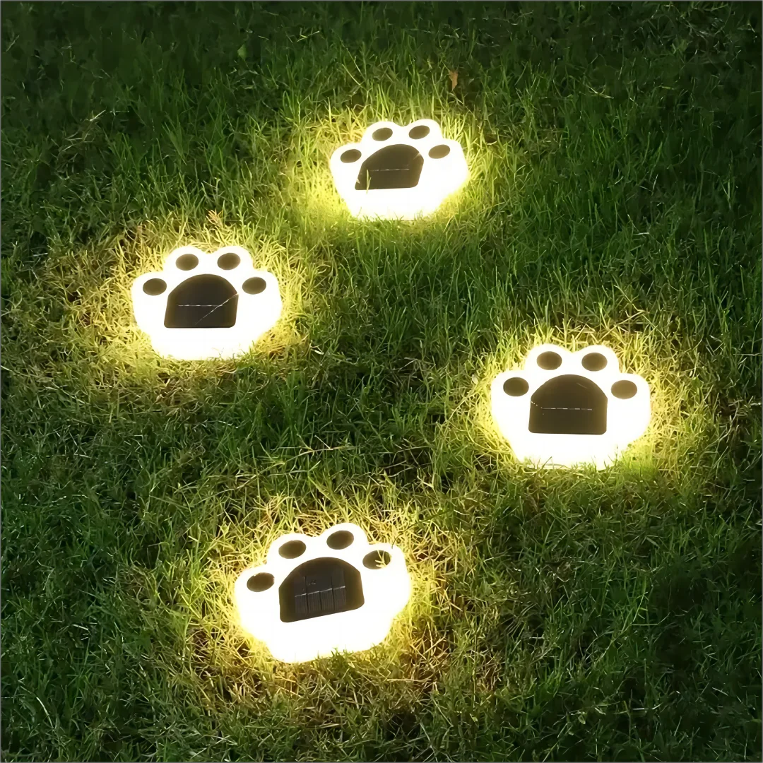 Maliben | Glowing Paw Led Solar Pathway Outdoor Lights