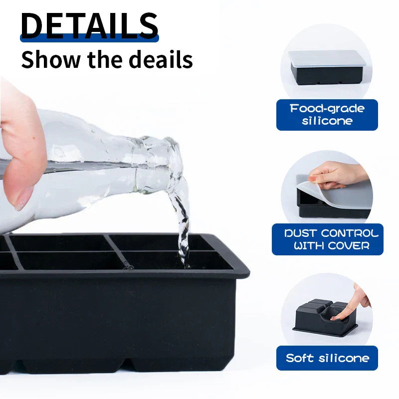 Maliben | Frostform Large Ice Cube Mold Made Of Silicone | Bpa-Free & Flexible | For Xxl Ice Cubes, Cocktails & Kitchen | Easy To Clean