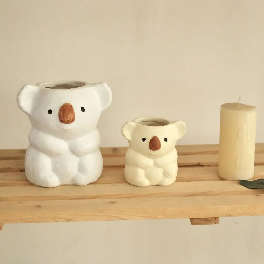 Maliben | Koalina Koala Planter | Sweet Decorative Plant Pot Made Of Resin | Mini Vase For Succulents & Bonsai | Handcrafted Garden & Home Decor