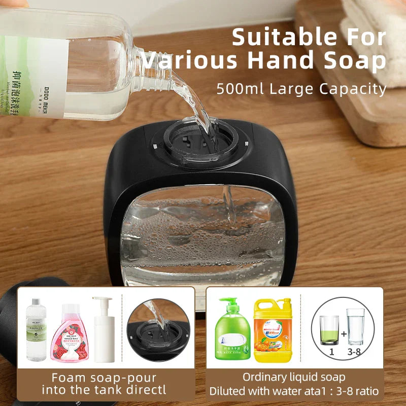Maliben | Automatic Soap Dispenser Foamello | Wall Mounted | 500 Ml | Rechargeable & Touchless | Sensor Activated Foam Function