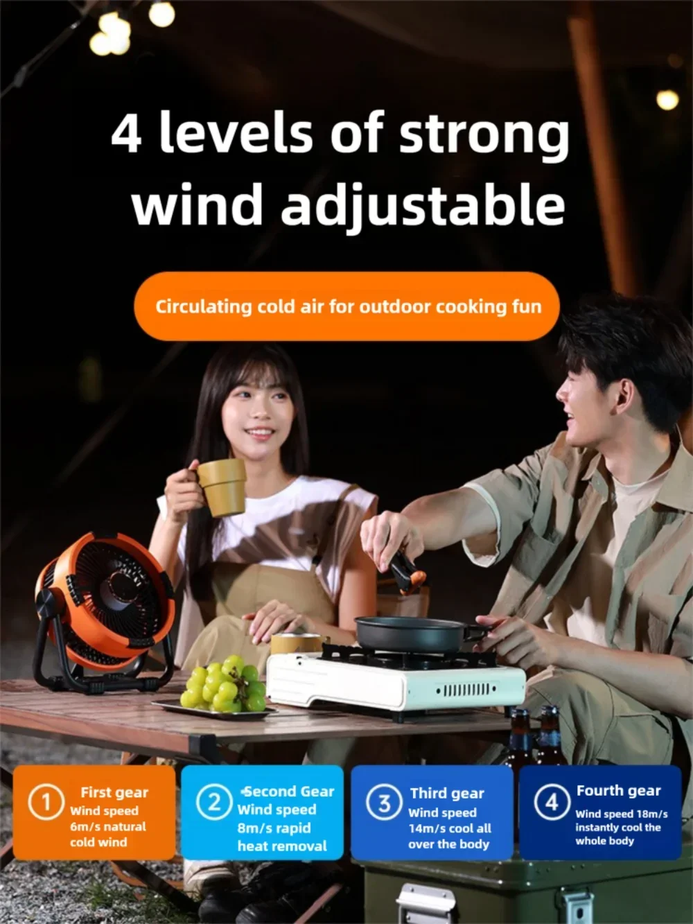 Maliben | Aerolia Nightcool | 4-In-1 Fan & Night Light | 20000mah Battery | Usable Hanging & Standing