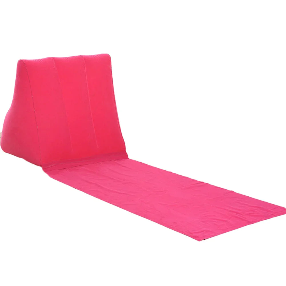 Maliben | Inflatable Beach Mat With Backrest | Foldable & Comfortable | Airlounge Travel & Camping Lounge Pillow