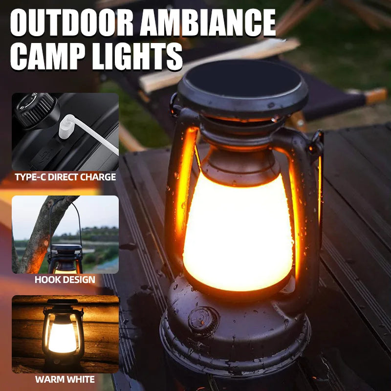 Maliben | Nostalux Retro Lantern | Led Table Lamp With Remote Control | Rechargeable & Decorative | For Home, Camping & Bar