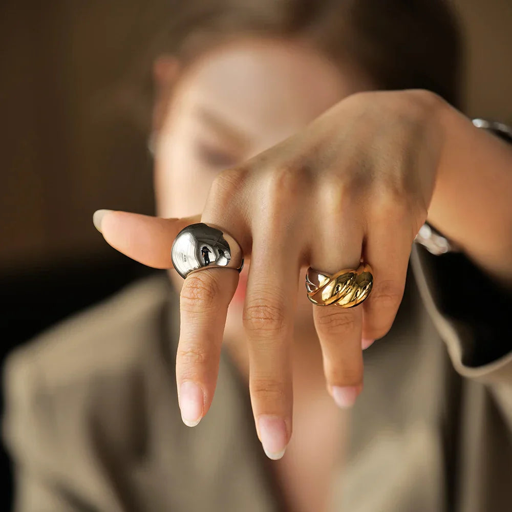Maliben | Chunky Gold Wrapped Two Tone Ring
