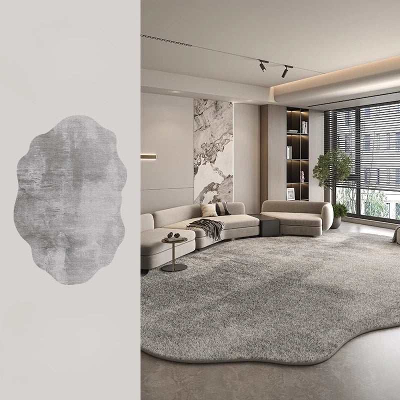 Maliben | Irregular Plush Rug Light Luxury Washable For Bedroom And Living Room