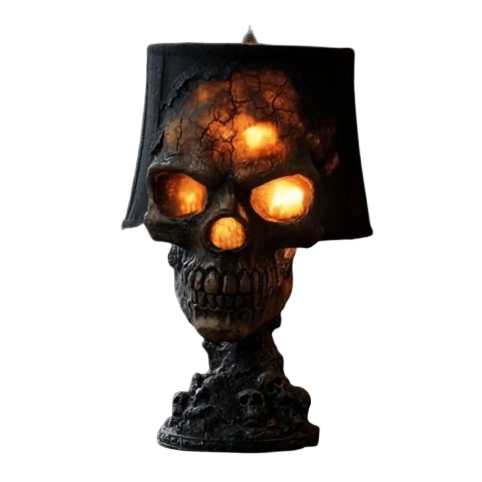 Maliben | Gothic Table Lamp Skullfire | Halloween Skull Decor | Led Ambient Light | 20 X 11 X 11 Cm