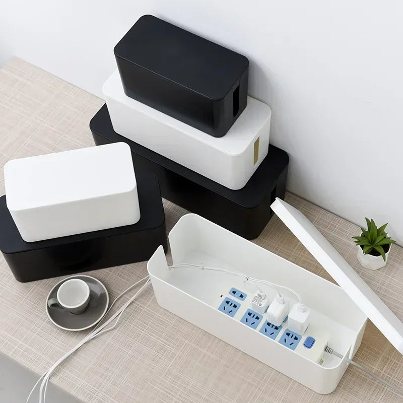 Maliben | Kabelux Cable Box With Lid | 32×13×12 Cm | Socket & Charging Cable Organizer | Dust Protection For Power Supplies & Routers