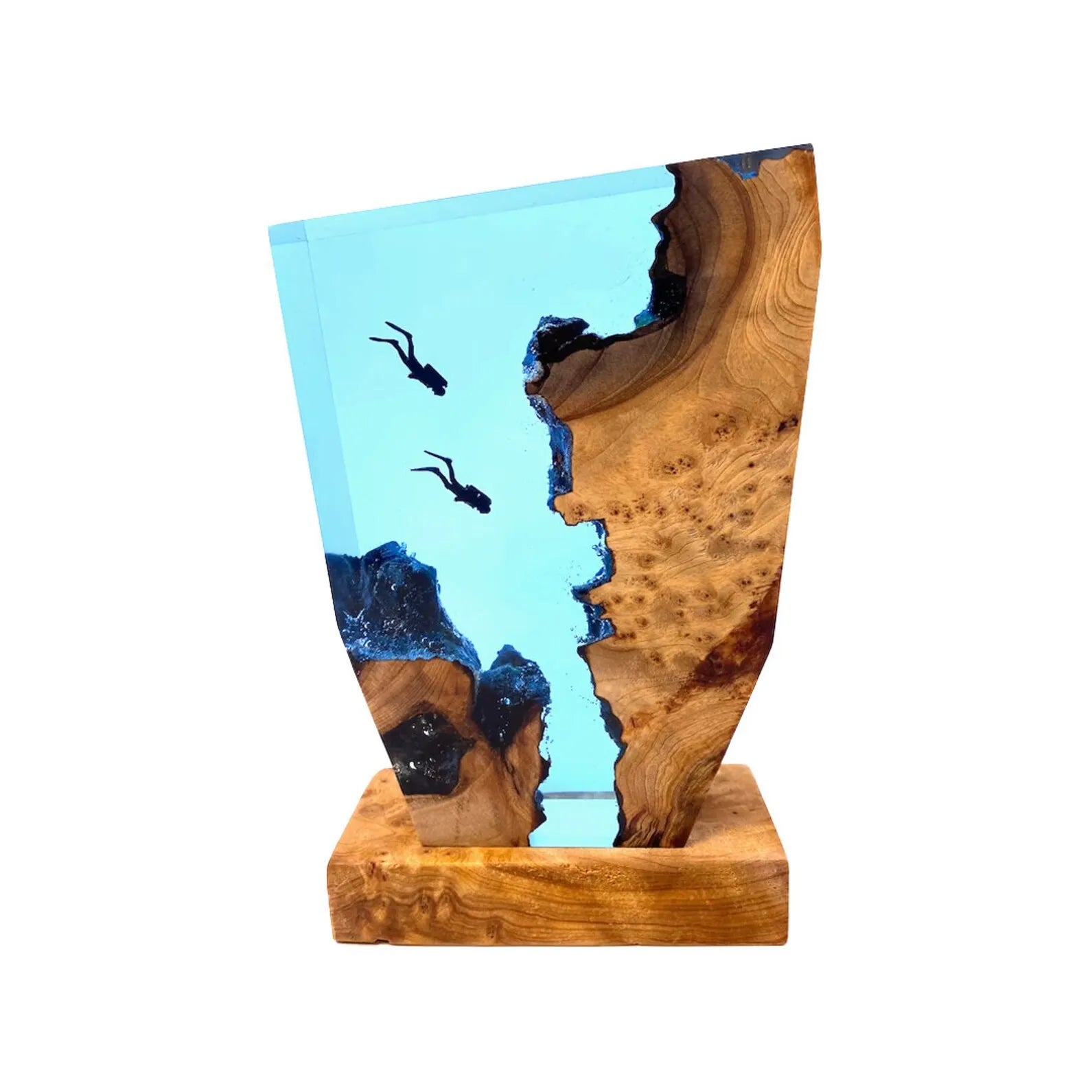 Maliben | Oceanglow Luxe Illuminating Table Lamp – Serene Epoxy Resin With Usb Charging